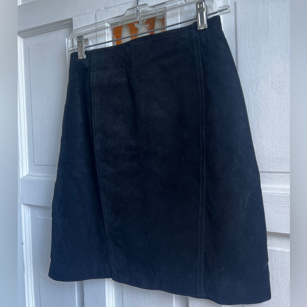 Vintage Suede Black Mini Skirt by Copper Key